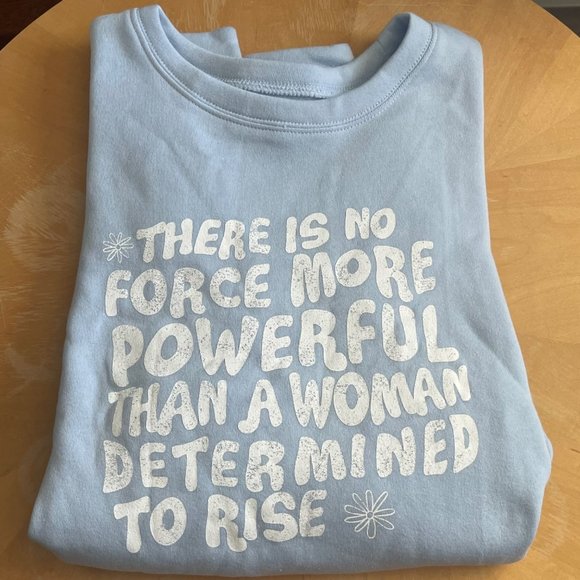 Grayson/Threads NWT Large "Powerful Women Determined to Rise" Blue Sweatshirt - Picture 4 of 6